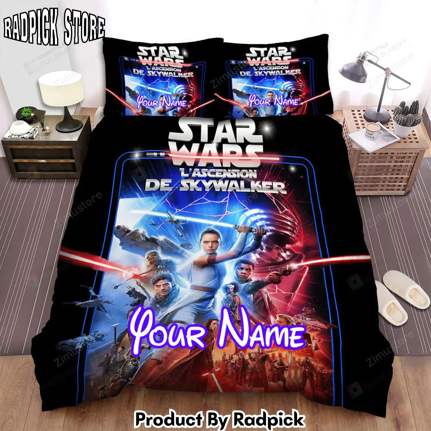 Radpick star wars episode ix the rise of skywalker lascension de skywalker movie poster bed sheets duvet cover personalized name bedding sets rp3271936